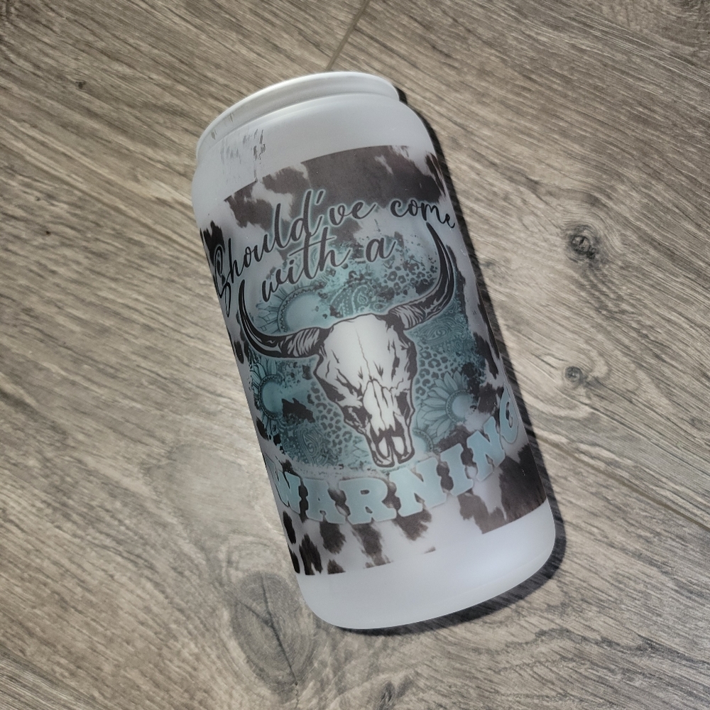 Cow print beer glass